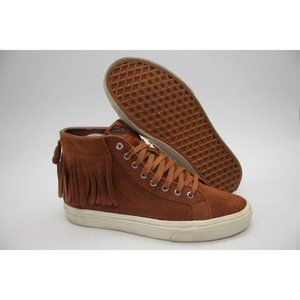 Vans 721277 Women's Size 8 Hi Moc Brown Suede Skate Fringed Moccasin Shoes